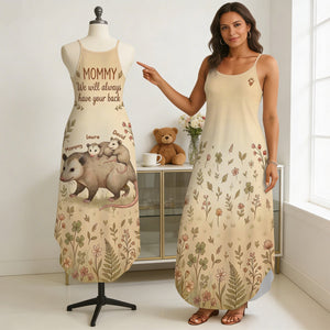 Cute Opossum Mom Suspender Maxi Dress, Personalized Mother's Day Gifts 03qhqn170326-Homacus
