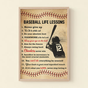 Personalized Gifts For Baseball Lover Canvas Print Baseball Life Lessons 02QHTN070225-Homacus