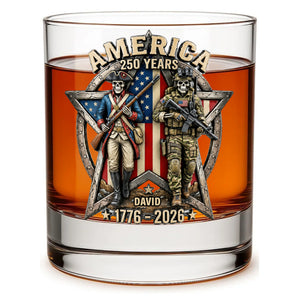 Fierce American Veteran Celebrated America 250th Anniversary Drinking Glass - Personalized Gifts For Veterans 01toqn080626-Homacus