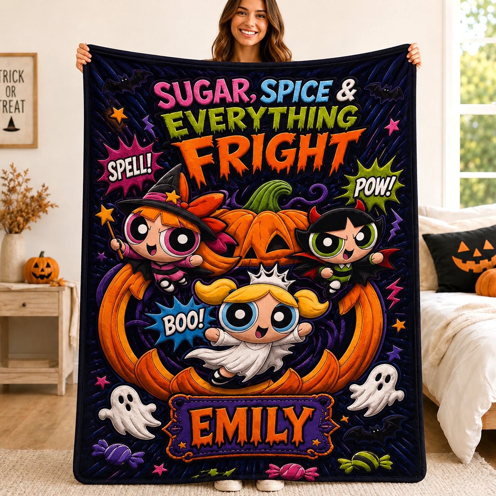 Cute But Spooky Club Blanket - Personalized Halloween Gifts For Girls 02HAQN240826-Homacus