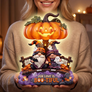 Our Love Is Boo-tiful Gnome Couple Acrylic Light Box - Personalized Gifts 03toqn300726-Homacus