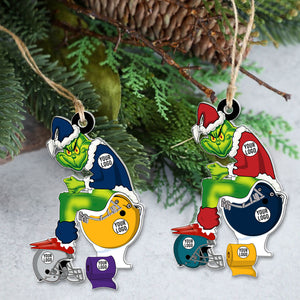 Football Player Ornaments - Green Monster - Custom Team Logo Gifts For Football Lovers-Homacus