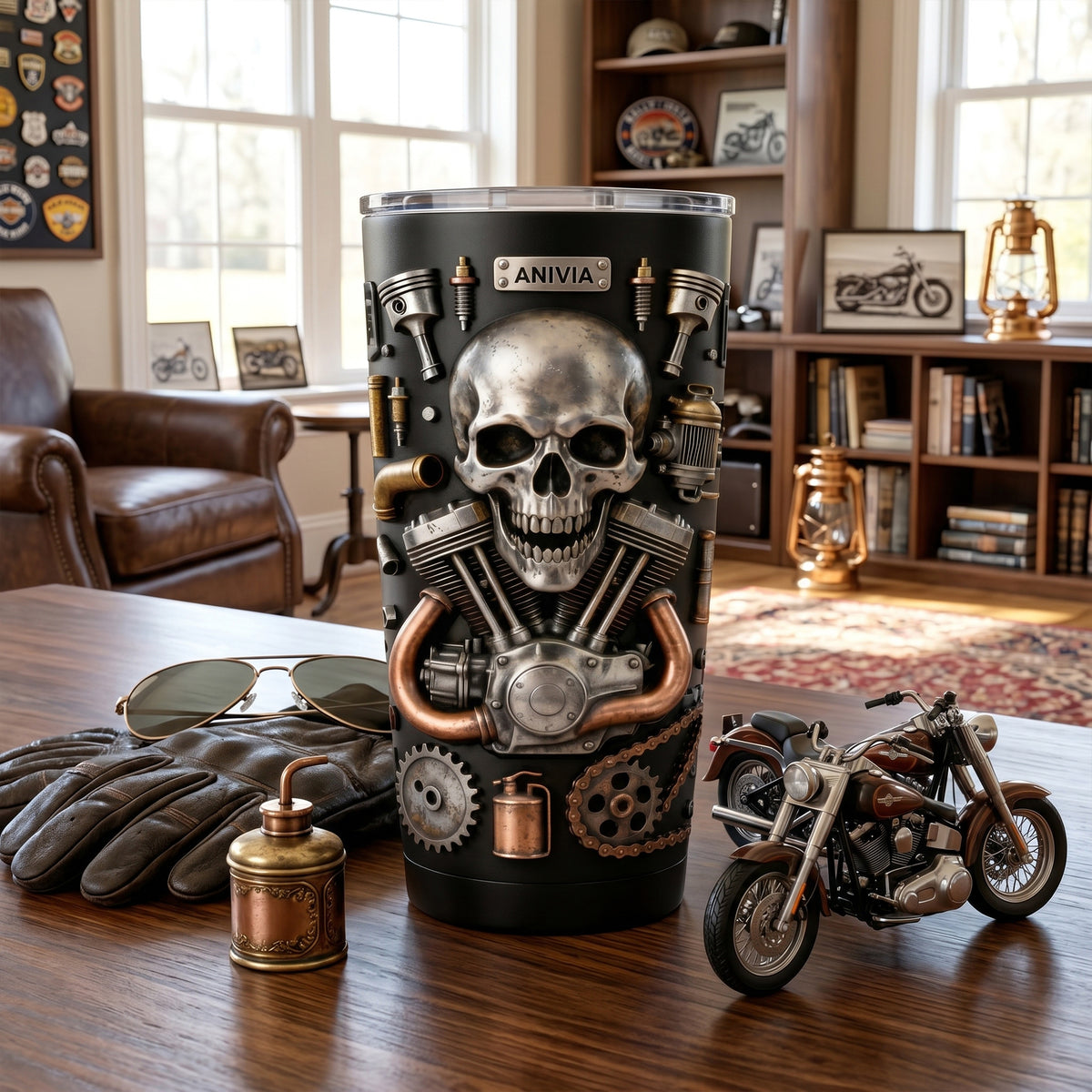 Skull Tumbler - Personalized Gifts For Bikers 03TOTN291225-Homacus