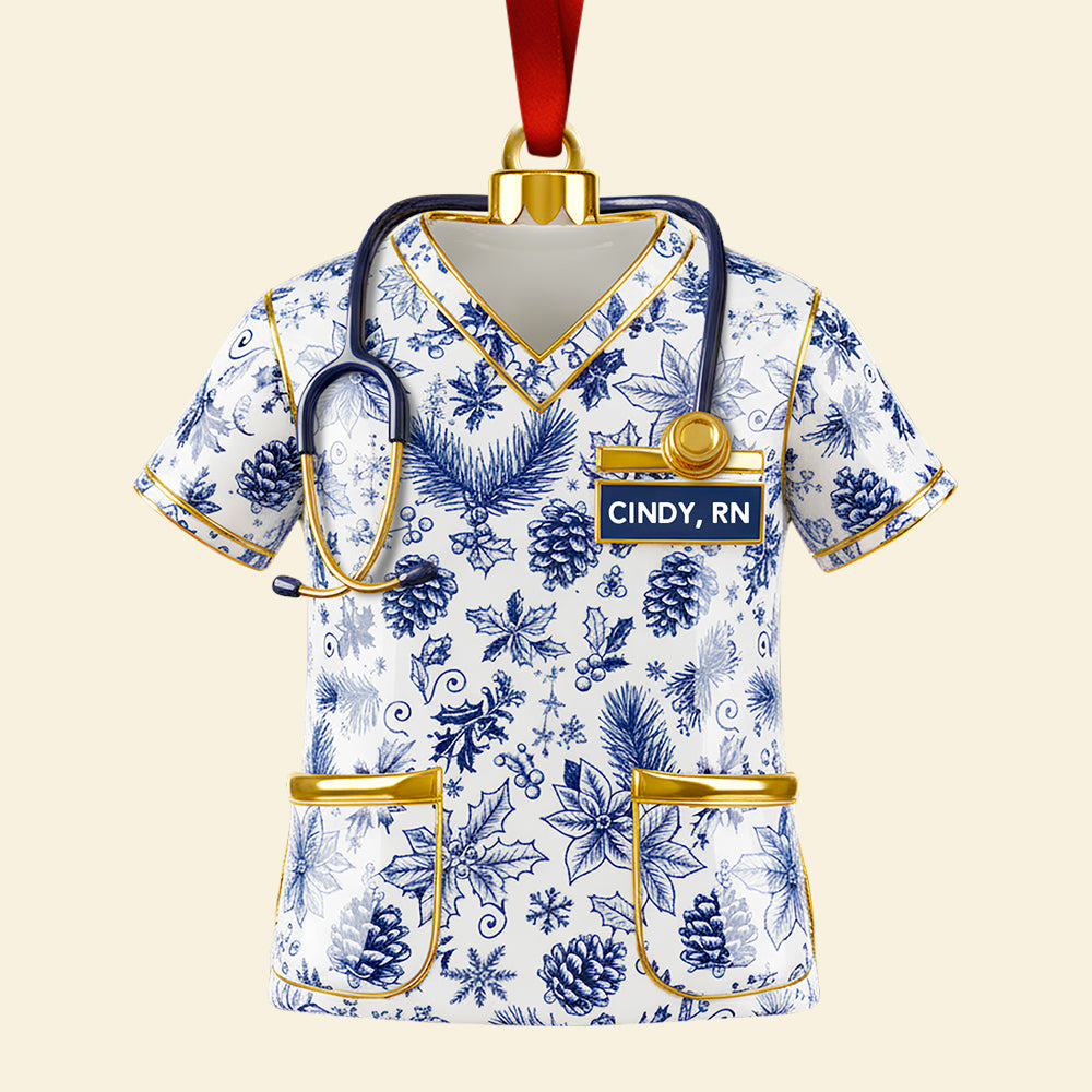 Nurse Toile de Jouy Acrylic Ornament - Personalized Christmas Gifts For Nurse 05PGDT300925-Homacus