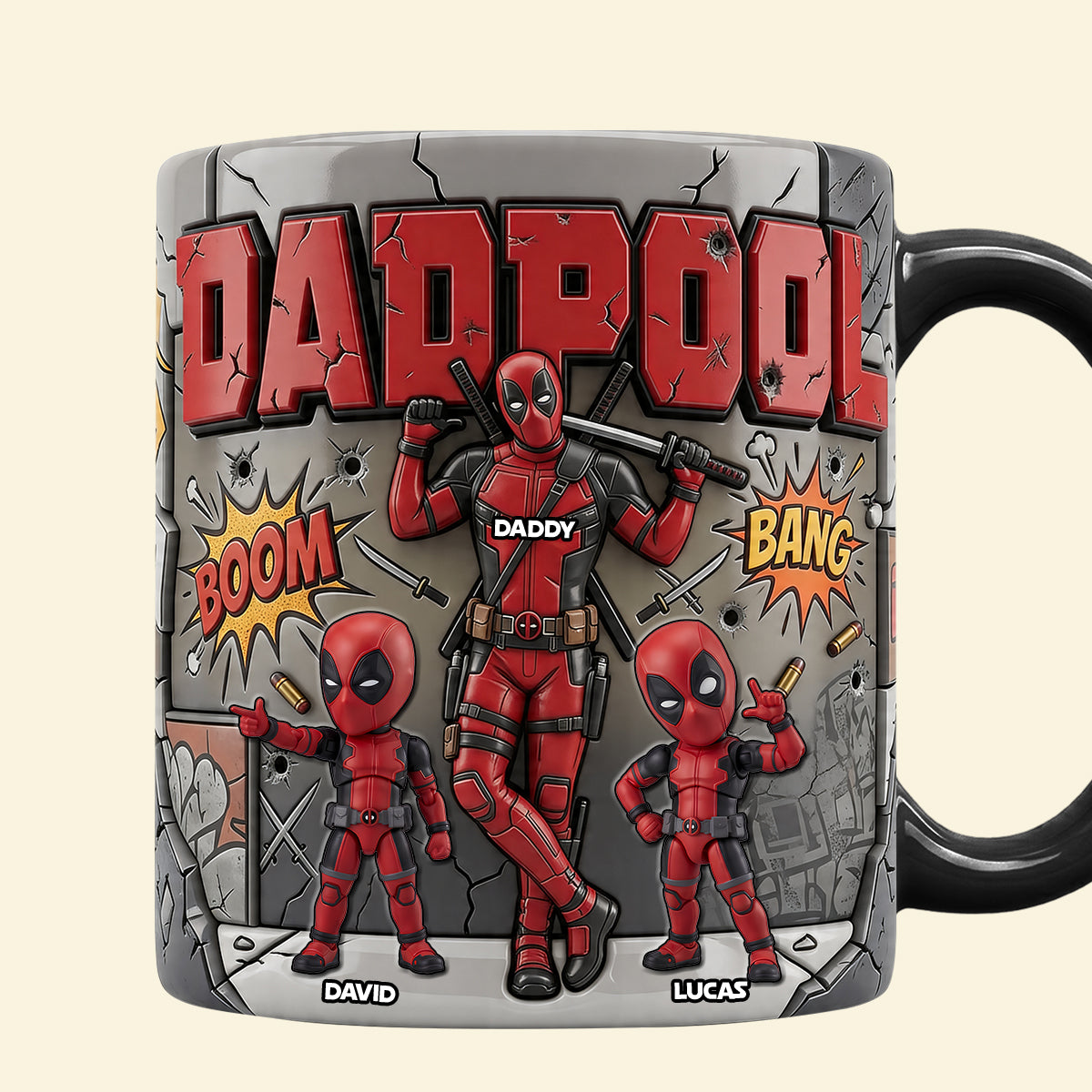 Funny Fighter Dad And Kids Magic Mug - Personalized Gifts For Dads 01natn170426-Homacus