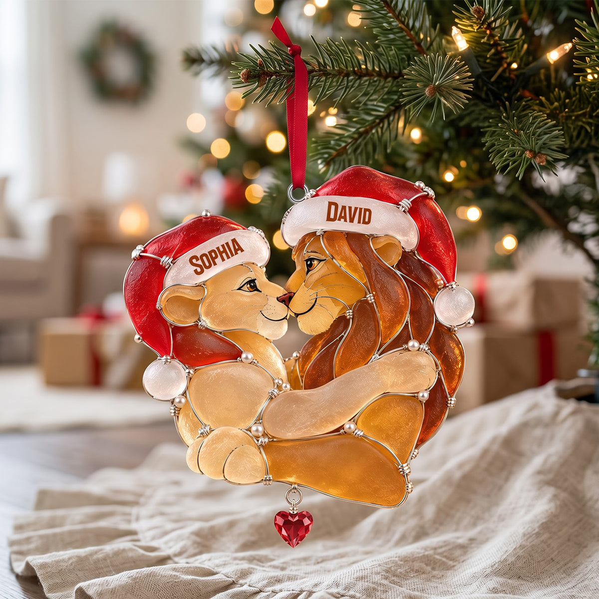 Affectionate King & Queen Sea Glass Effect Ornament, Personalized Gifts For Couple 03qhtn091026-Homacus