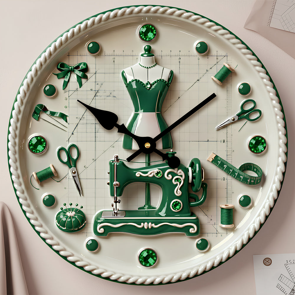 Sewing Room Hanging Wall Clock Personalized Gifts For Sewers 05PADT231225-Homacus
