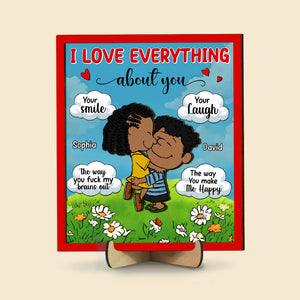 Personalized Gifts For Couple Wood Sign 03totn040125hg I Love Everything About You-Homacus