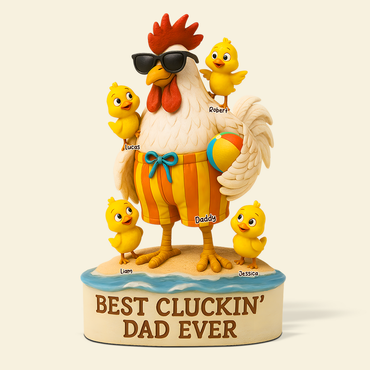 Rooster Dad Plaque - Personalized Gifts For Dad 03qhpu140525-Homacus