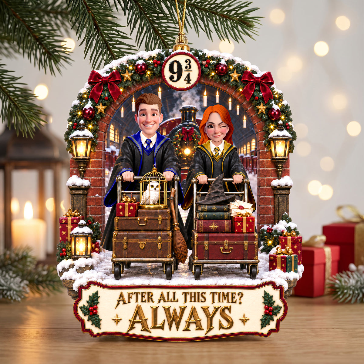 Whimsical Train Christmas Ornament - Personalized Gifts For Couple 03tyqn120926-Homacus