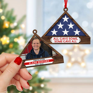 Personalized Christmas Memorial Ornament For Firefighrer, Folded Flag 01qhqn241024-Homacus