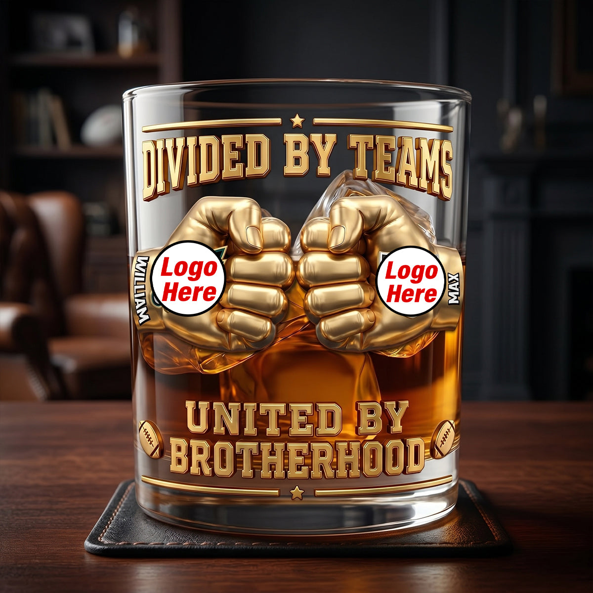 Brotherhood Sport Lover 11oz Round Glass - Personalized Gifts For Brothers Glass 03NATN080626-Homacus