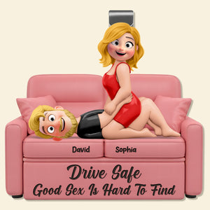 Naughty Couple Acrylic Car Visor Clip - Personalized Gifts For Couple 04naqn150126-Homacus