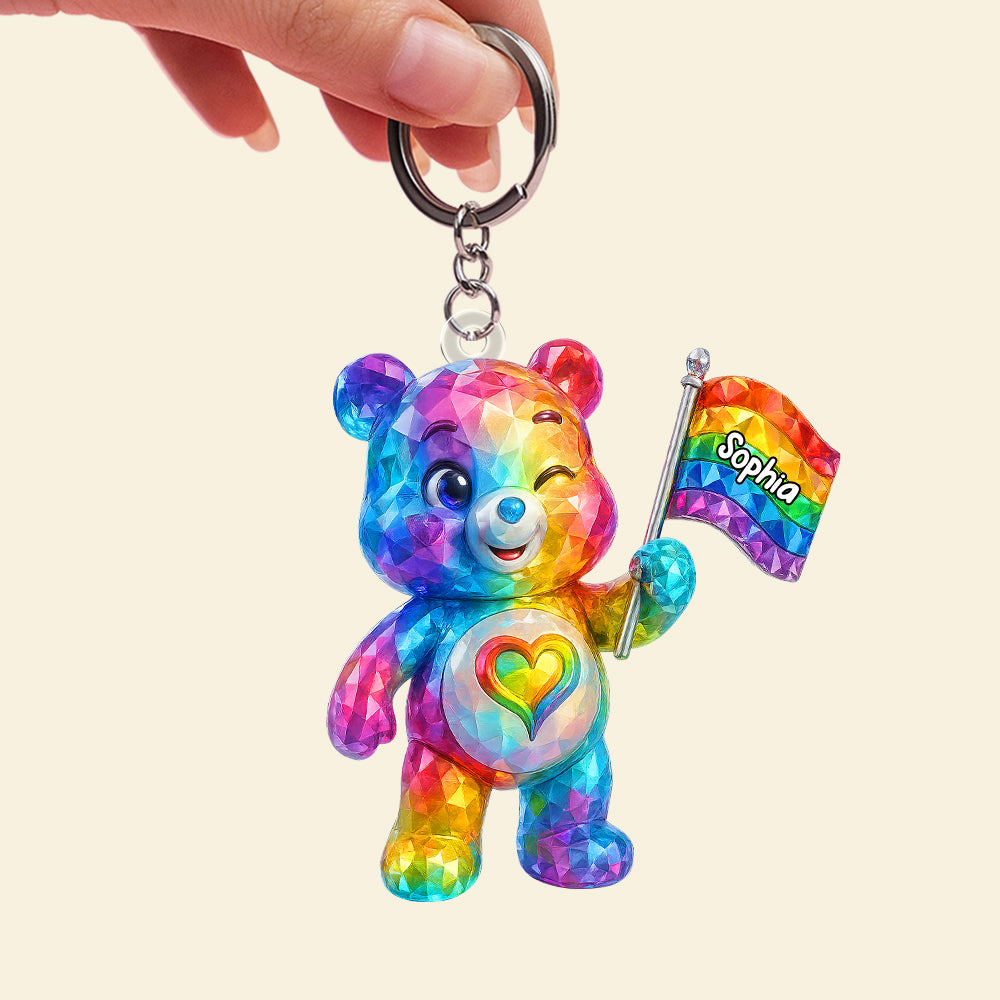 Cute Bear LGBT Keychain - Personalized Gifts For LGBT 05hutn290525-Homacus