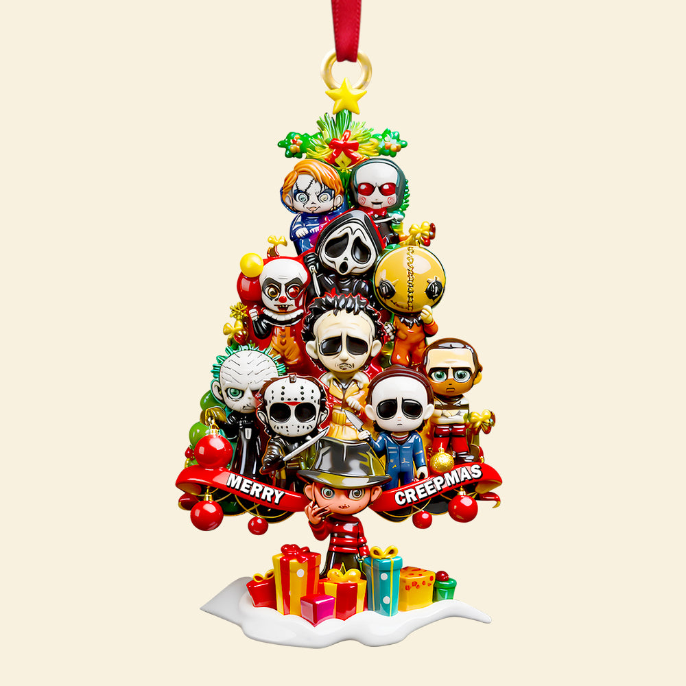 Horror Christmas Tree Ornament, Personalized Gifts For Horror Fans 02qhdt071025-Homacus