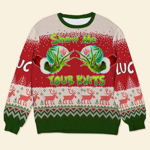 Personalized Gifts For Knitting Lovers, Ugly Sweater 01HUPU070824 Show Me Your Knits-Homacus