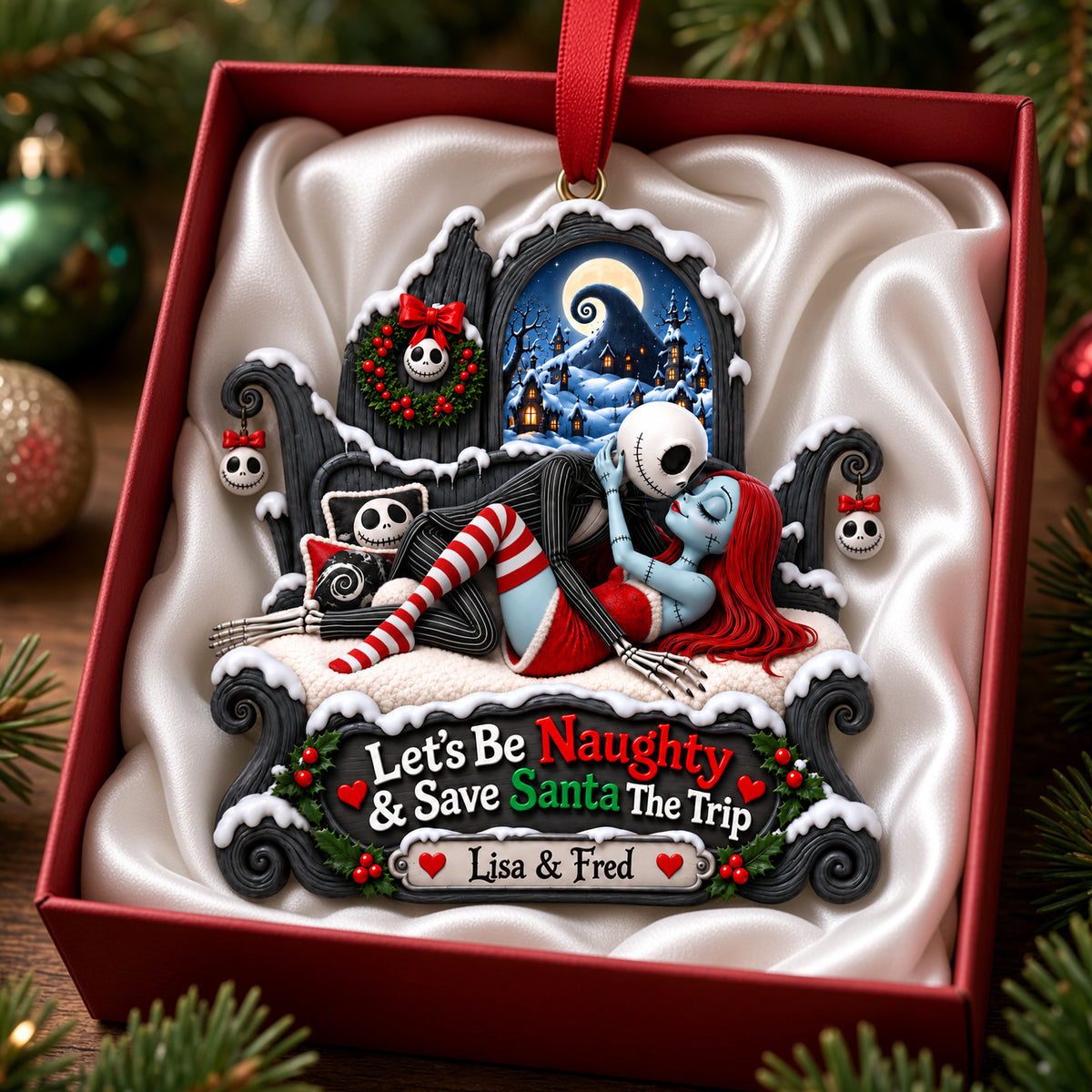Gothic Naughty Christmas Ornament - Personalized Gifts For Couple 06ohlu170926-Homacus