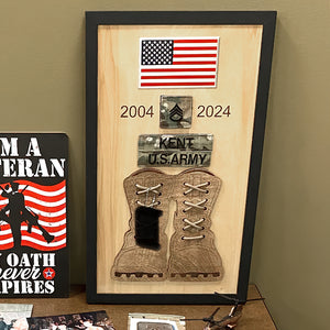 Personalized Gift For Veteran Wood Sign, Proud Military Display Plaque 04qhqn050924-Homacus