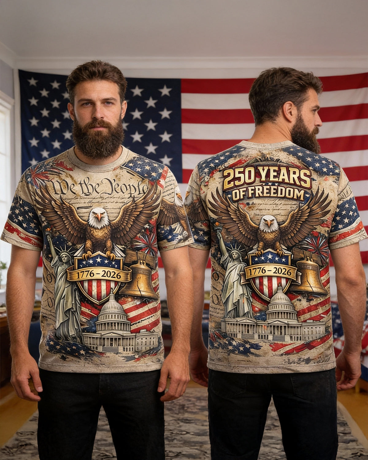 250th Anniversary 3D Shirt – Personalized Gifts For Patriots 02hutn280126 - AOP Products - GoDuckee