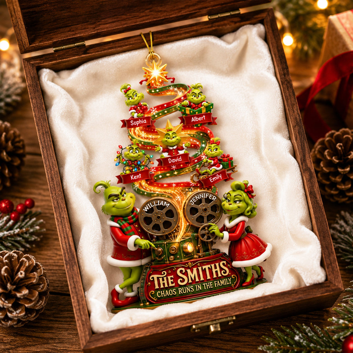 Mischievous Santa Family Ornament - Personalized Christmas Gifts 06HAQN210826-Homacus