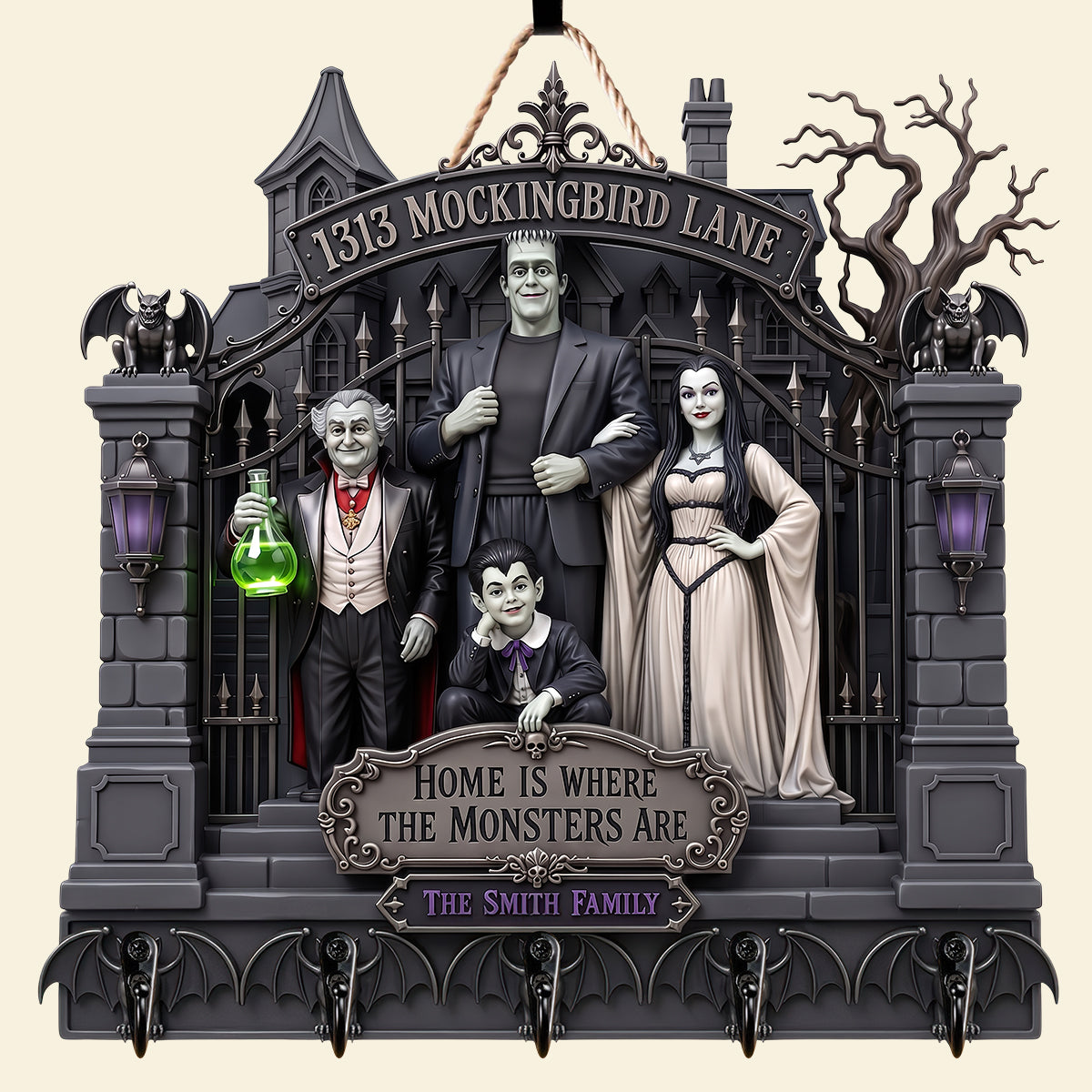 Gothic Family Acrylic Key Hanger - Personalized Gifts For Family 02hadt250726
