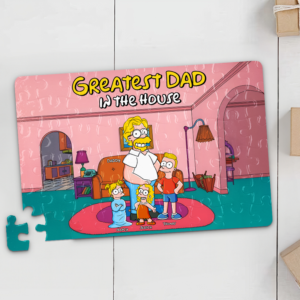 Greatest Dad Jigsaw Puzzle - Personalized Gifts For Dad 03topu080425pa-Homacus