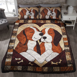 Personalized Gifts For Dog Couple Quilt Bed Set 01qnqn011124-Homacus