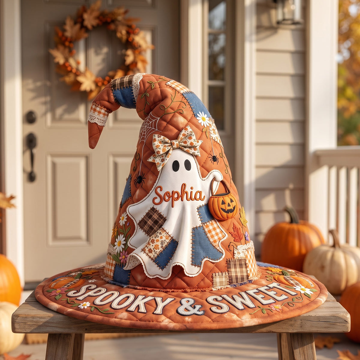 Spooky & Sweet Boo Quilt Witch Hat - Personalized Gifts For Halloween 05toqn120826-Homacus