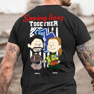 Personalized Gifts For Couple Shirt, First Responder Couple Saving Lives Together 02qhpu160125hg-Homacus