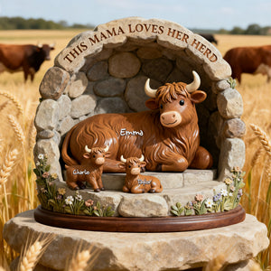 Highland Cow Family Acrylic Plaque - Personalized Gifts For Mom 03KILU050226-Homacus