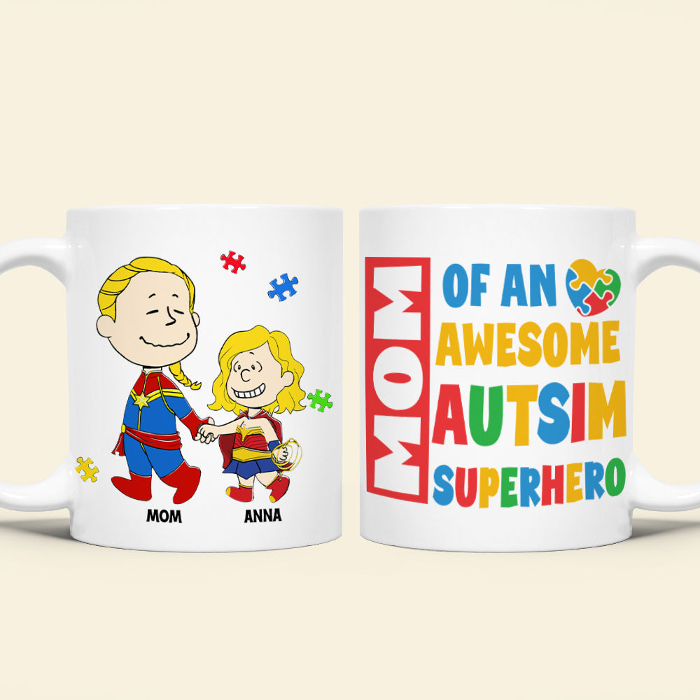 Personalized Gifts For Mom Coffee Mug 041totn200225pa Mom Of An Awesome Autism Superhero-Homacus