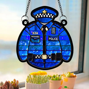 Personalized Gifts For Police Suncatcher Ornament Police Uniform 01OHQN301224-Homacus