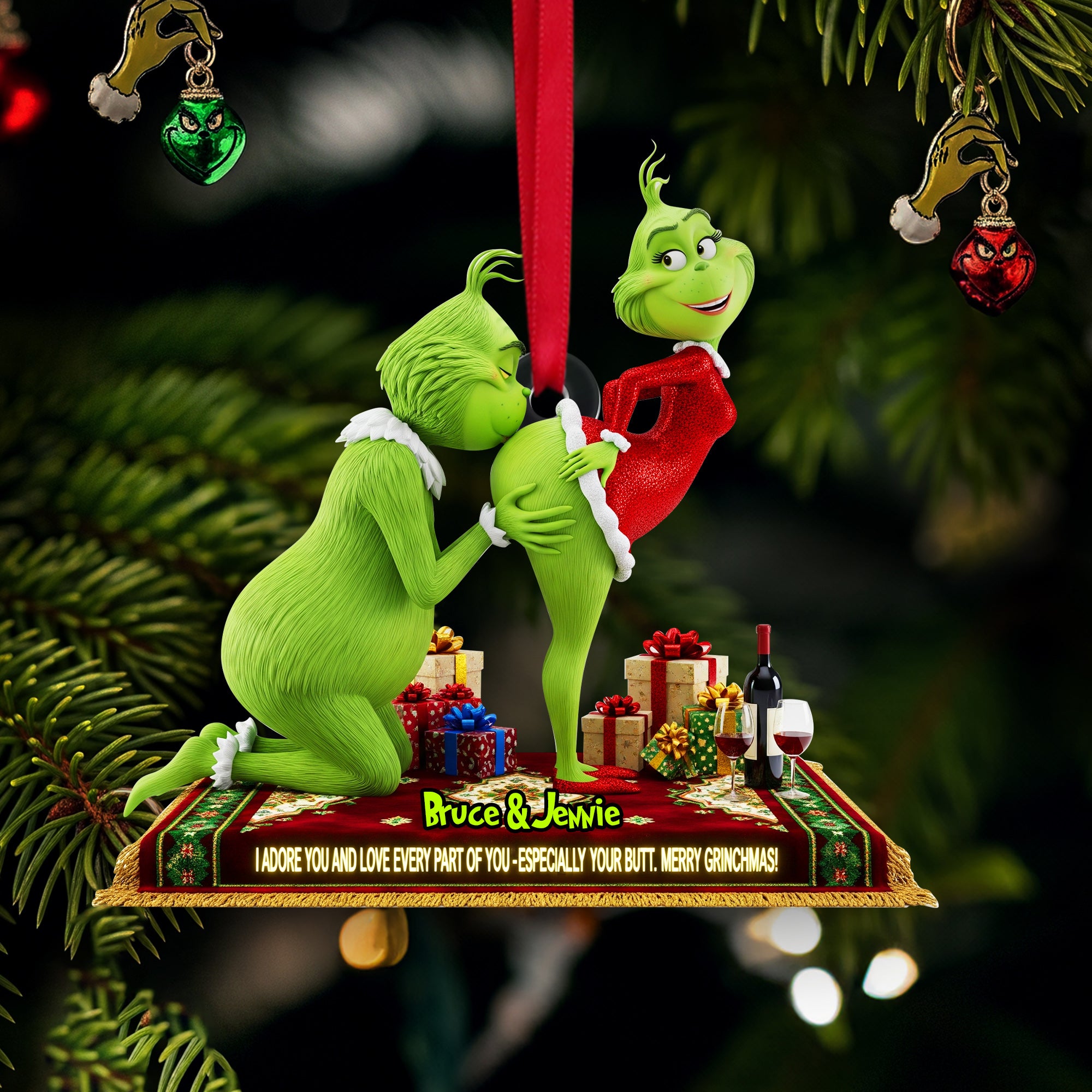 Naughty Green Couple Ornament - Personalized Gift For Couple 02ohlu090925-Homacus