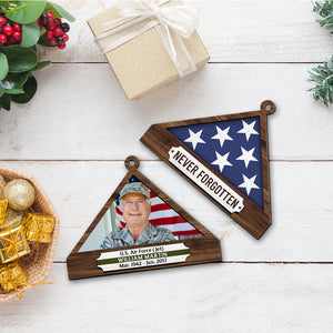 Personalized Christmas Memorial Ornament For Hero, Folded Flag 01qhqn241024-Homacus