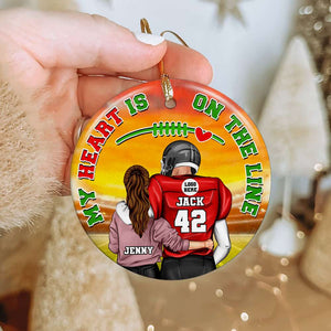 Personalized Gifts For Football Lovers Couple Ornament 02ACDT121024TM-Homacus