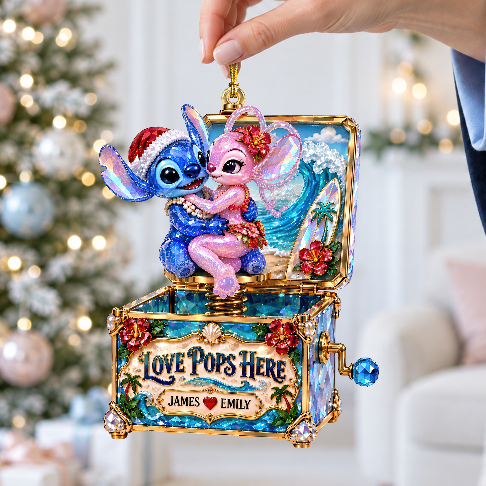 Love Pops Here Christmas Couple Ornament - Personalized Gifts For Couple 08haqn191026-Homacus