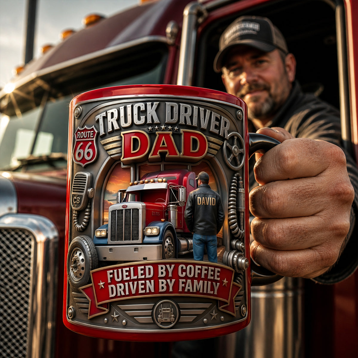 Truck Driver Dad Magic Mug - Personalized Father's Day Gifts 02TYLU060526-Homacus