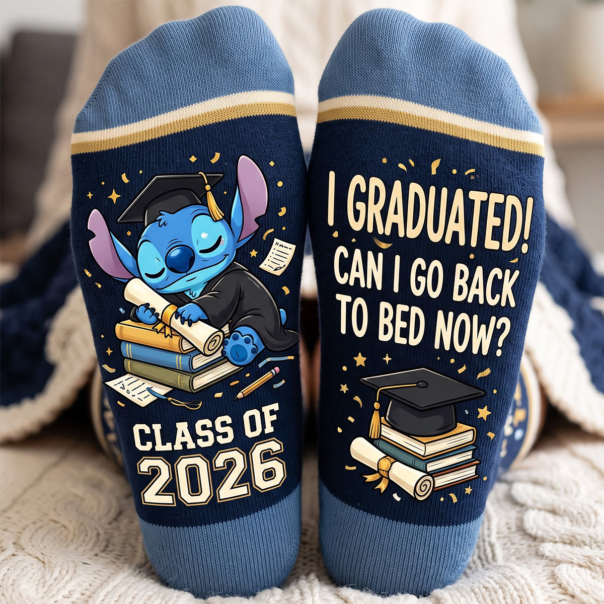 Adorable Graduation Character Middle Tube Socks - Personalized Graduate Gifts 03NATA280926