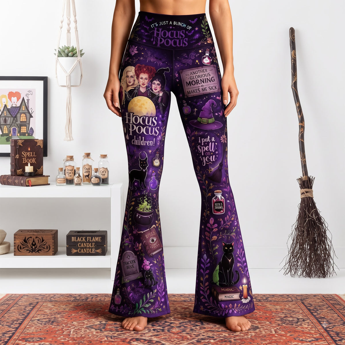 Badass Witch Flare Leggings, Personalized Gifts For Witch Lovers 02qhlu300726-Homacus