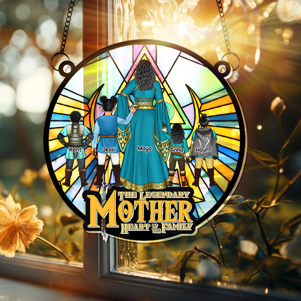 Personalized Gifts For Mom Window Hanging Suncatcher Ornament Mom & Her Little Ones 02OHLU150225HG-Homacus