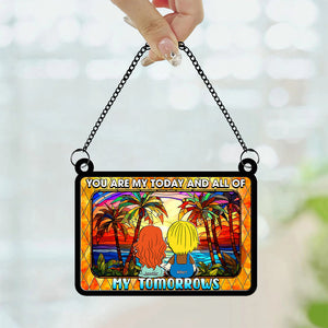 Personalized Gifts For Couple Suncatcher Ornament Holding Hand Cartoon Couple 02KAQN301224HG-Homacus