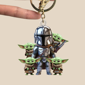 Warrior Dad Keychain Personalized Gifts For Dad 03OHTN300425-Homacus
