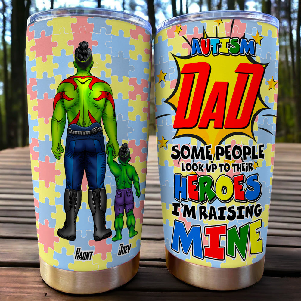 Personalized Gifts For Autism Dad Tumbler I'm Raising My Hero 021TOLU250225PA-Homacus