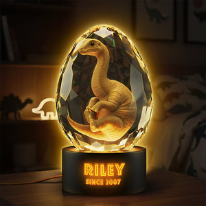 Cute Dino In Glass Egg Light Box - Personalized Gift For Dinosaur Lovers 04HYTA111225-Homacus