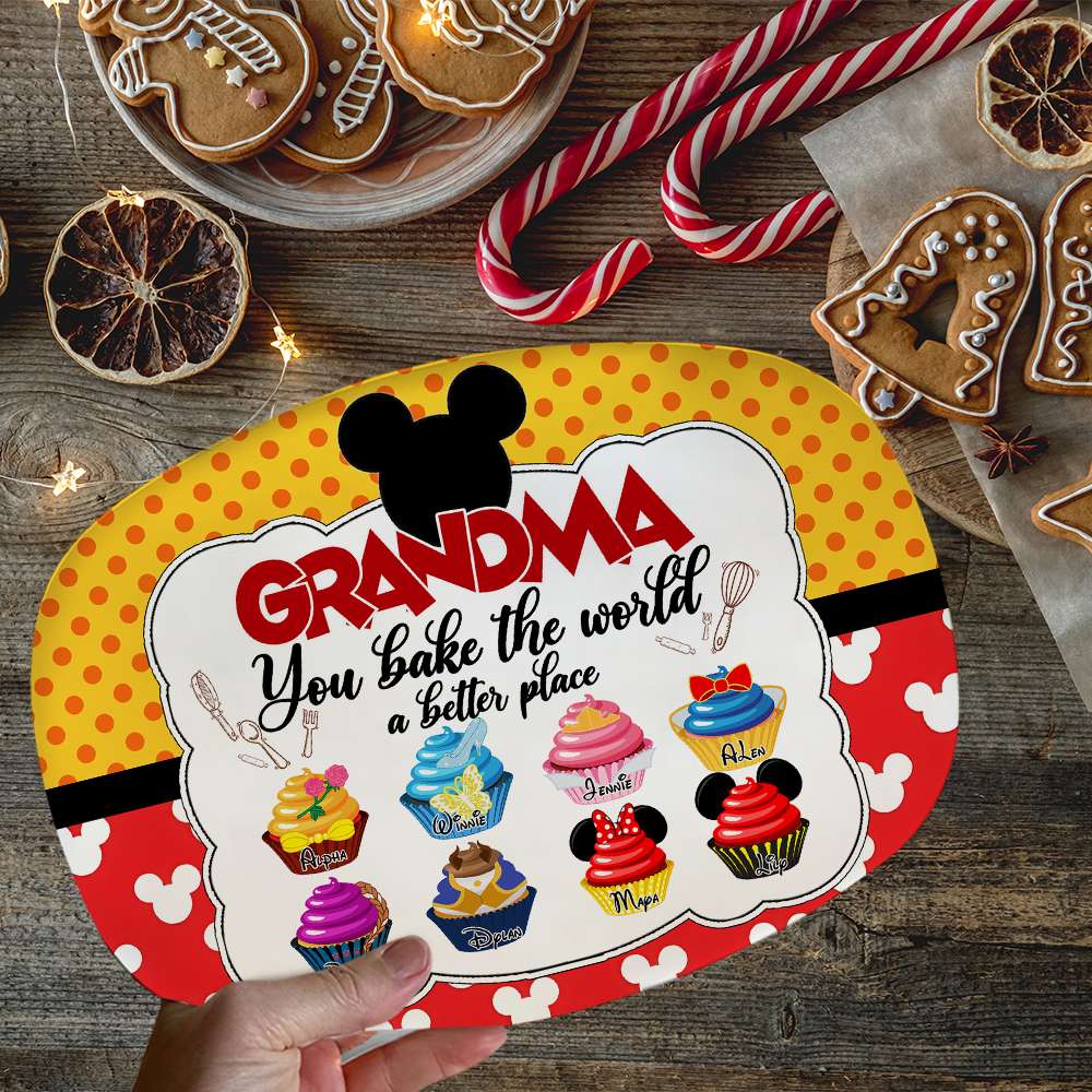 Personalized Gifts For Grandma, Sweet Cupcakes Christmas Resin Plate 03TOLU011124-Homacus