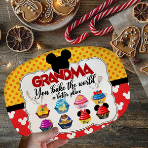 Personalized Gifts For Grandma, Sweet Cupcakes Christmas Resin Plate 03TOLU011124-Homacus