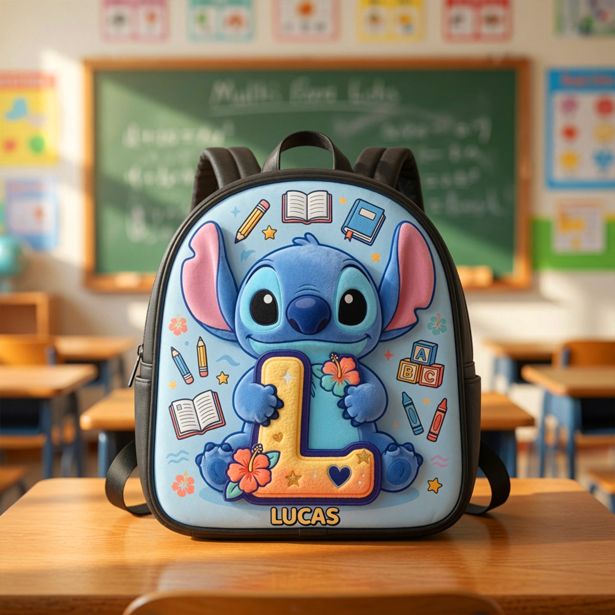 Alphabet Cute Alien Backpack