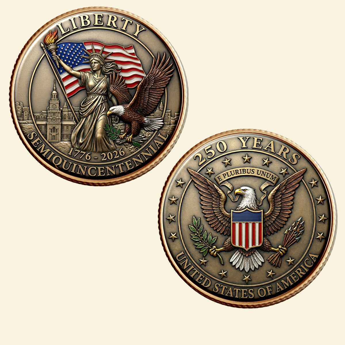 250th Anniversary Of Independence Metal Coin - Gift For Patriots 02TYTN020326-Homacus
