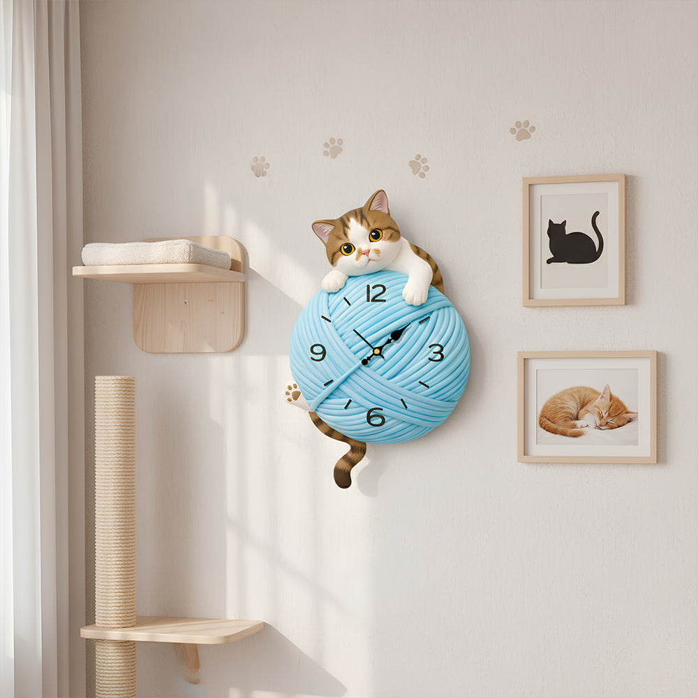 Cute Cat Custom Photo Acrylic Hanging Wall Clock - Gifts For Cat Lovers 04hudt271225-Homacus