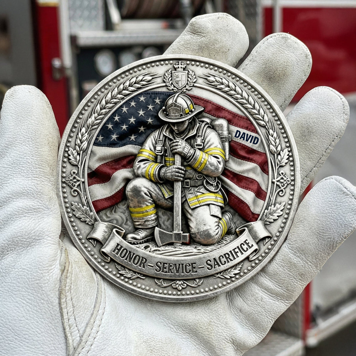 Firefighter Pride Printed Metal Coin - Personalized Gifts For Firefighter 03TOQN230226-Homacus